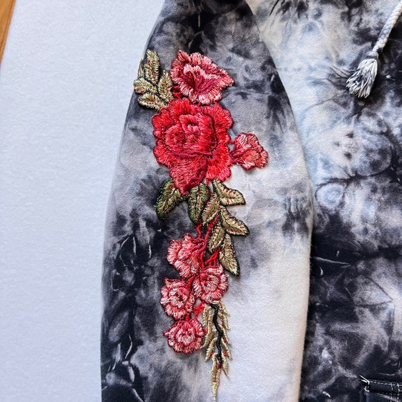 Floral Embroidered Tie-Dye Hoodie - Picture 5 of 11